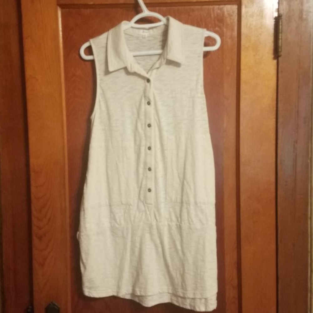 Long Flowy Tan Tank Top with slits at bottom